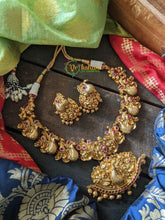 Floral Style Peacock Gold Look alike Neckpiece-G413